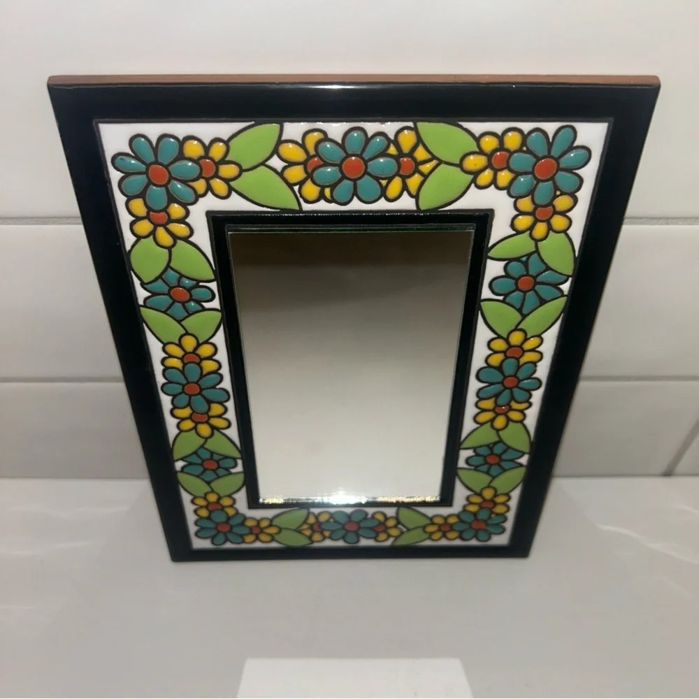 Floral Mosaic Mirror Frame miniature